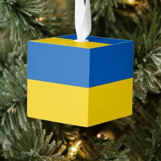 Oekraïense vlag kubus ornament