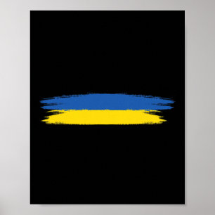 Oekraïense vlag met kleuren blauw en geel geen oor poster