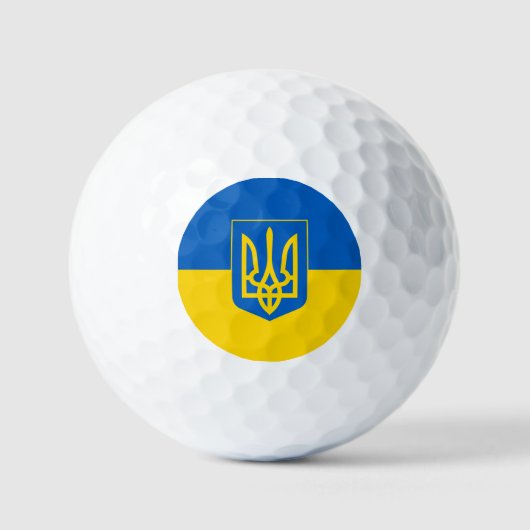 Oekraïense vlag met wapenschild golfballen (Voorkant)