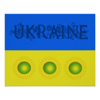 Oekraïense vlag met zonnebloemen perfect poster