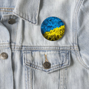 Oekraïense vlag mozaïek ronde button 5,7 cm