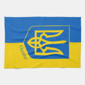 Oekraïense vlag & Oekraïense koken / keukenhanddoe Theedoek (Horizontaal)