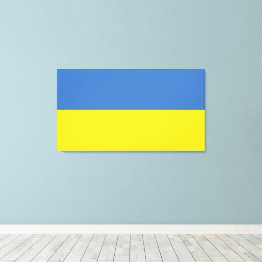 Oekraïense vlag, Oekraïense Slava Oekraïense Слава Canvas Afdruk (Insitu (Houten vloer))