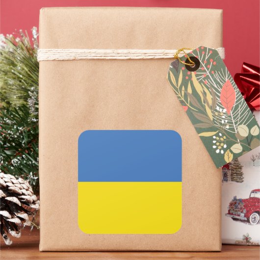 Oekraïense vlag, Oekraïense Slava Oekraïense Слава Vierkante Sticker (Feestdagen)