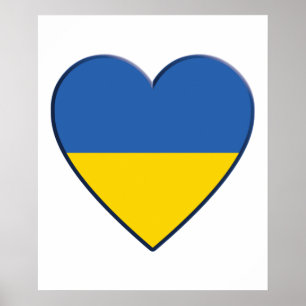 Oekraïense vlag, Oekraïense vlag voor hartdrukke Poster