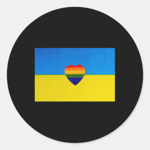 Oekraïense vlag ondersteuning Ik sta achter Oekraï Ronde Sticker