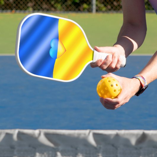 Oekraïense vlag Pickleball Paddle Heart - Vrijheid (Insitu)
