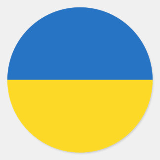 Oekraïense vlag ronde sticker