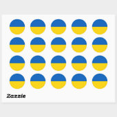Oekraïense vlag ronde sticker (Vel)