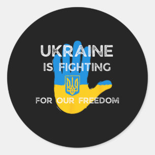 Oekraïense Vlag Steunend Design Oekraïne Strijd Vo Ronde Sticker