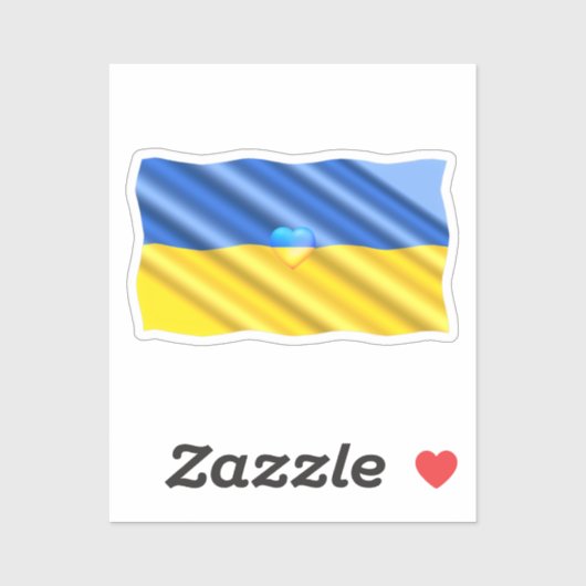 Oekraïense vlag - Sticker hart - vrijheid (Vel)