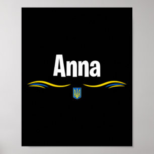 Oekraïense Vlag T Oekraïense Verjaardag Naam Anna Poster