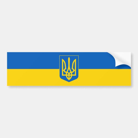 Oekraïense vlag Trident Blue Yellow Ukraine Bumpersticker (Voorkant)