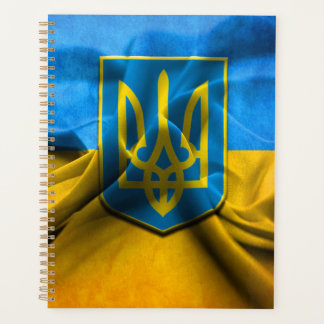 Oekraïense vlag Tryzub Trident Blue Gold 2 Planner