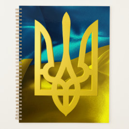 Oekraïense vlag Tryzub Trident Blue Gold Planner