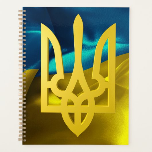 Oekraïense vlag Tryzub Trident Blue Gold Planner (Voorkant)
