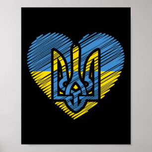 Oekraïense Vlag Ukrajina Oekraïens Vrede Hart Poster