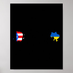 Oekraïense vlag van Puerto Rico - Oekraïne Puerto Poster