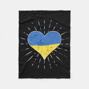 Oekraïense Vlag Vintage Hart Oekraïne Fan Retro Fleece Deken
