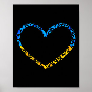 Oekraïense Vlag Vrede Oekraïne Vlag Vlinder Hart Poster