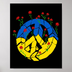 Oekraïense Vlag Vredesbloemen  Poster