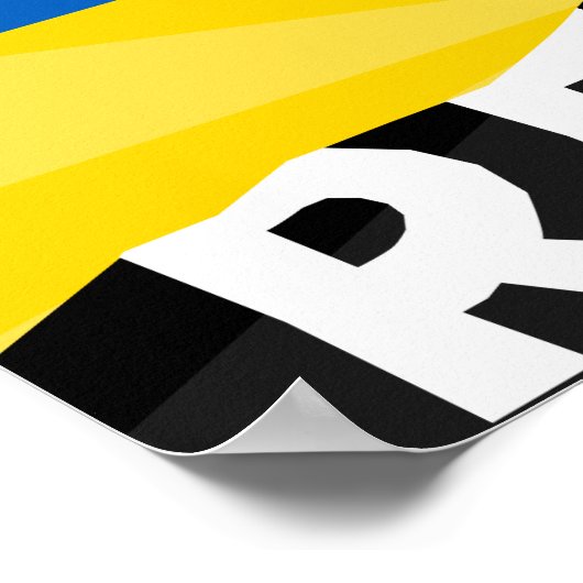 Oekraïense vlag weerstaat vuist poster (Hoek)