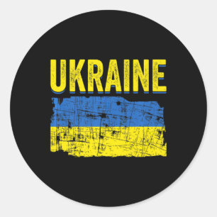 Oekraïense vlaggen - kaart liefdessteun Oekraïne Ronde Sticker