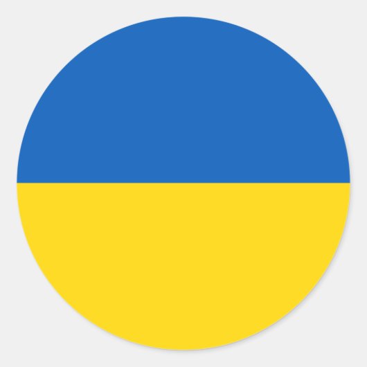 Oekraïense vlaggenkleuren ronde sticker (Voorkant)