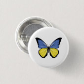 Oekraïense Vlinder Vlag Ronde Button 3,2 Cm (Voorkant /achterkant)
