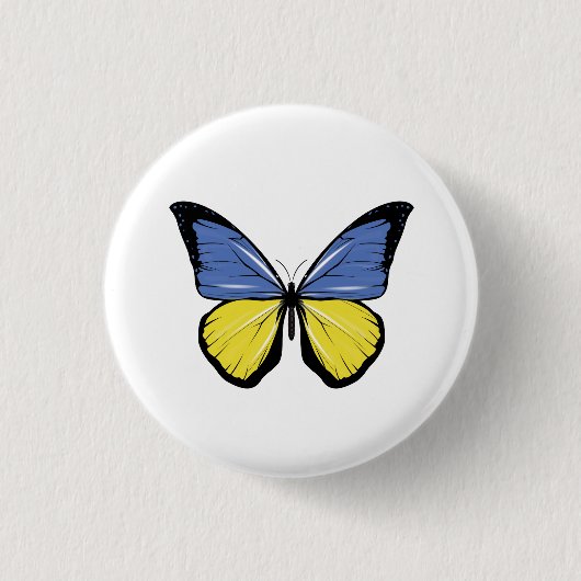 Oekraïense Vlinder Vlag Ronde Button 3,2 Cm (Voorkant)
