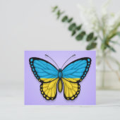 Oekraïense vlindervlag op Paars Briefkaart (Staand voorkant)