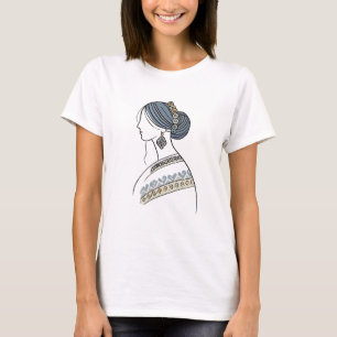 Oekraïense volksvrouw Line Art T-shirt