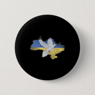Oekraïense Vredesduif Vlag Kleuren Blauw Geel Oekr Ronde Button 5,7 Cm