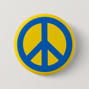 Oekraïense vredesgebaar ronde button 5,7 cm