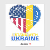 Oekraïense VS - American Flag Heart Support Car Sticker (Vel)
