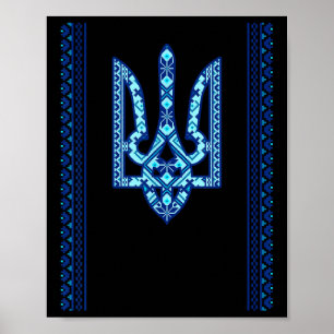 Oekraïense Vyshyvanka Tryzub Ontwerp Nationaal Oek Poster