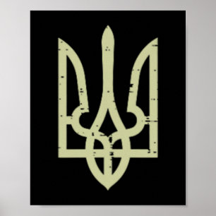 Oekraïense Wapen Driehoek Oekraïens Symbool Tryzub Poster