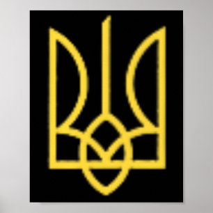 Oekraïense Wapen Drietand Oekraïne Tryzub Symbool  Poster