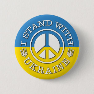 Oekraïense wapenschild Flag Blue Yellow Peace Butt Ronde Button 5,7 Cm