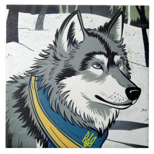 Oekraïense wolf symbool, sterke, trotse Oekraïne k Tegeltje
