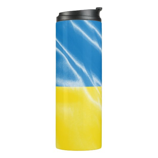 Oekraïense zijdevlag thermosbeker (Gedraaid links)
