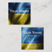 Oekraïense zijdevlag vierkante visitekaartje (Voorkant / Achterkant)