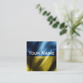 Oekraïense zijdevlag vierkante visitekaartje (Staand voorkant)