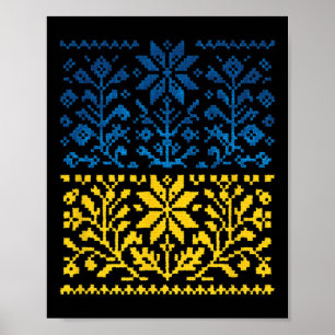 Oekraïense zonnebloem vyshyvanka poster