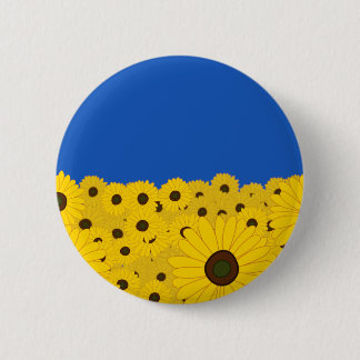 Oekraïense zonnebloemen ronde button 5,7 cm