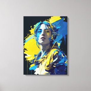 "Oekraïne" Alarm. Weep. Pijn. Canvas Afdruk