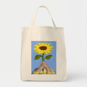 Oekraïne "blauwe gele" zonnebloem kleurrijk tote bag