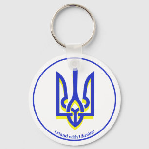 Oekraïne Blue Yellow Trident Key Ring Sleutelhanger