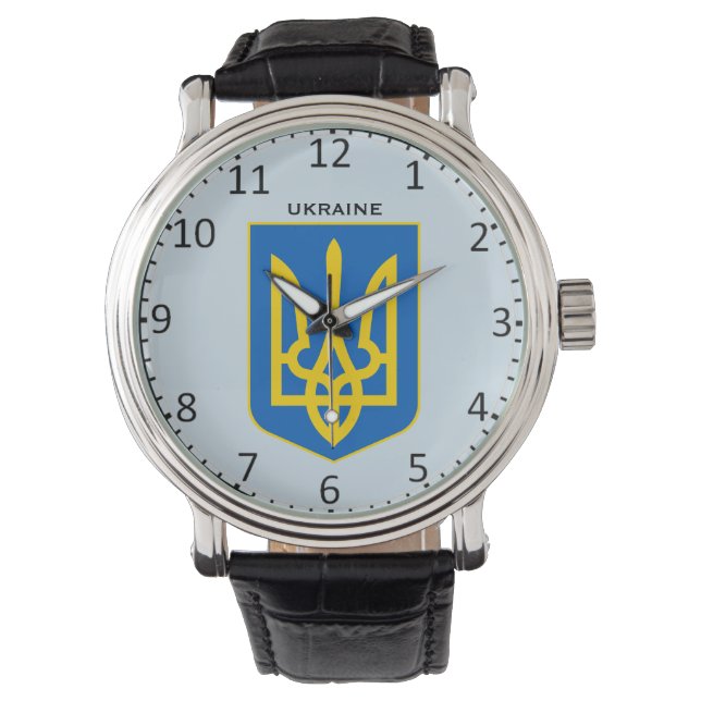 Oekraïne Crest aangepaste polshorloge Horloge (Voorkant)
