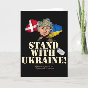 Oekraïne Denemarken Vlaggen Slogan Steun Oekraïne  Kaart